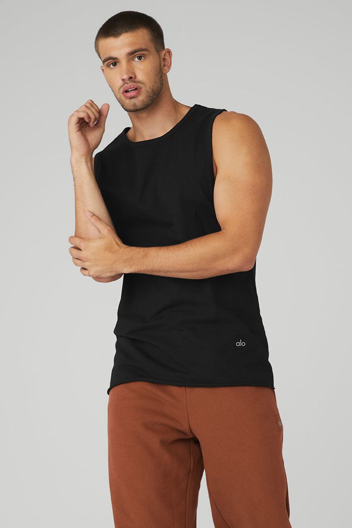 Tank Tops Alo Yoga Society Hombre Negros | 756820WZT