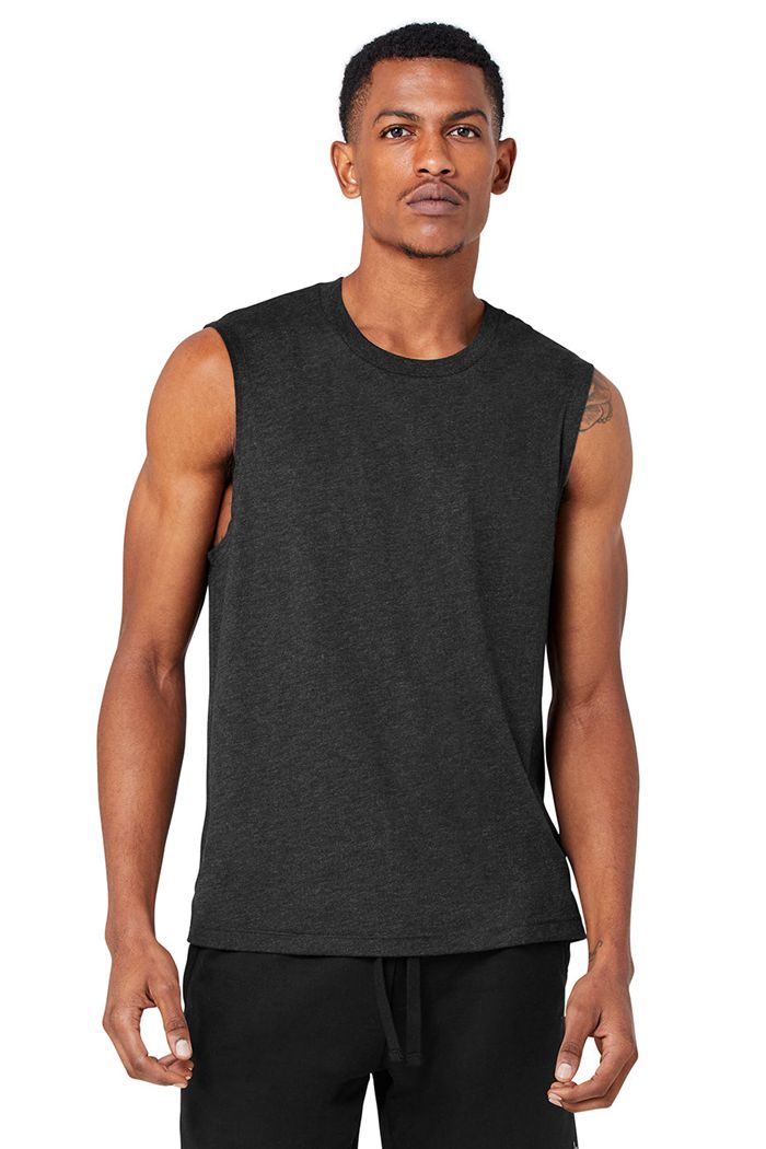 Tank Tops Alo Yoga The Triumph Muscle Hombre Negros | 604932PDE