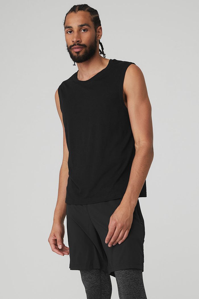 Tank Tops Alo Yoga The Triumph Muscle Hombre Negros | 805942BDG