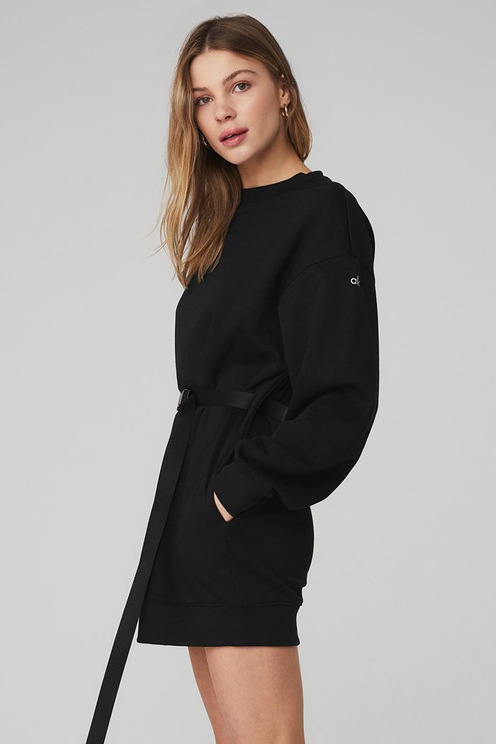 Vestido Alo Yoga Cityscape Sweatshirt Mujer Negros | 074865SLE