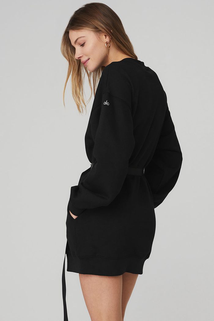 Vestido Alo Yoga Cityscape Sweatshirt Mujer Negros | 074865SLE